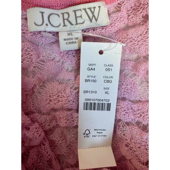 J.Crew NWT Limited Edition Open Back Pink Lace Mini Sweater Dress XL - Picture 7 of 9